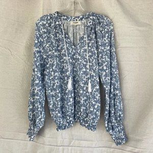 Porridge | Anthro Elisabeth Floral Smocked Balloon Sleeve Peasant Top